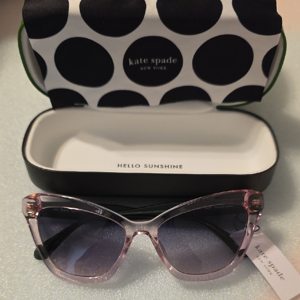 kate spade Translucent Pink Cat-Eye Sunglasses with Gradient Lenses